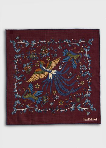 Paul Stuart Woodland Print Pocket Square