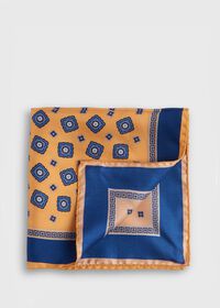 Paul Stuart Silk Tossed Medallion Pocket Square, thumbnail 1