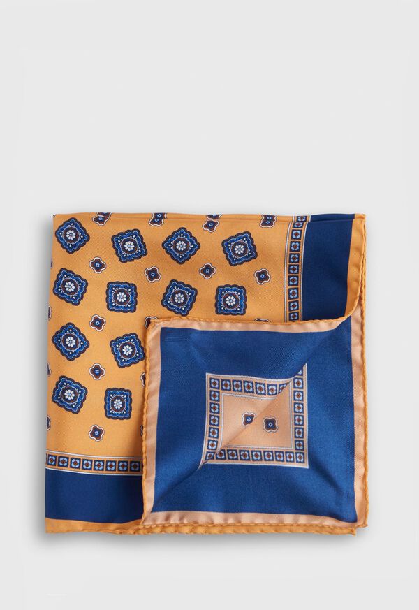 Paul Stuart Silk Tossed Medallion Pocket Square, image 1