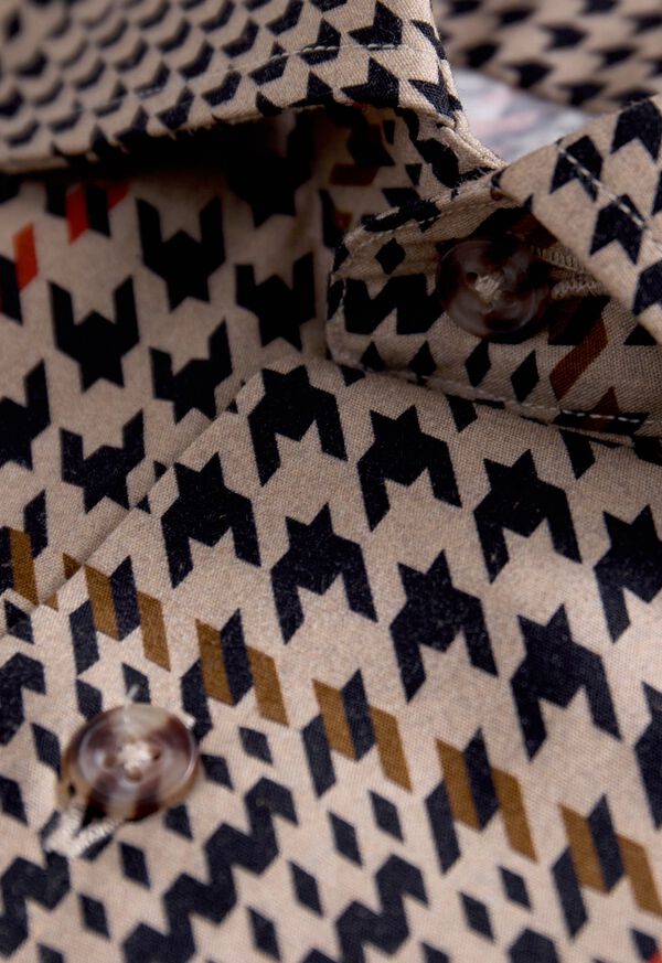 Paul Stuart Houndstooth Printed Sport Shirt, image 3