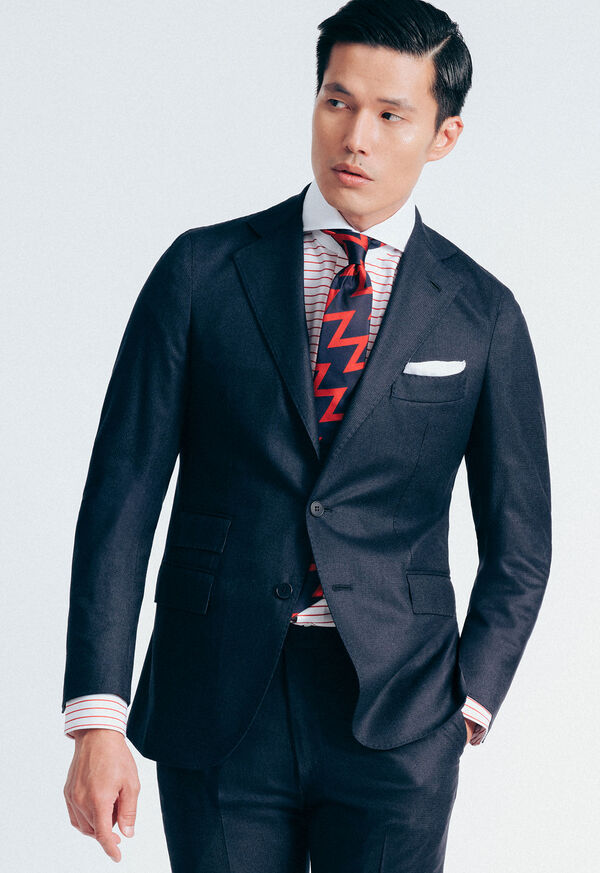 Paul Stuart Contrast Collar Horizontal Stripe Dress Shirt, image 2