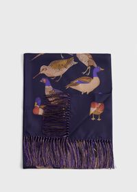 Paul Stuart Silk Pheasant Motif Scarf, thumbnail 1