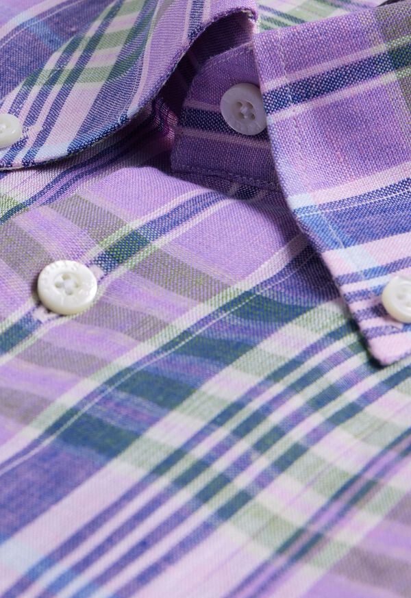 Paul Stuart Linen Plaid Sport Shirt, image 2