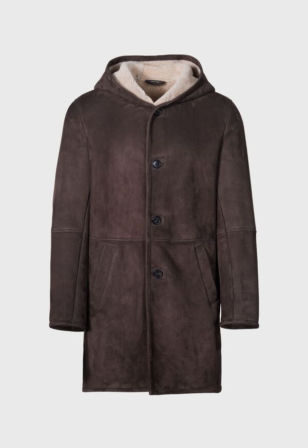 Paul Stuart Long Shearling Coat, image 1