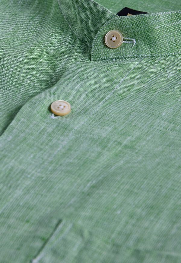 Paul Stuart Washed Linen Stand Collar Shirt, image 5