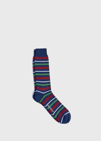 Paul Stuart Cotton Variegated Multicolor Stripe Sock