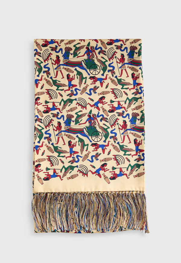 Paul Stuart Egyptian Print Silk Scarf, image 2