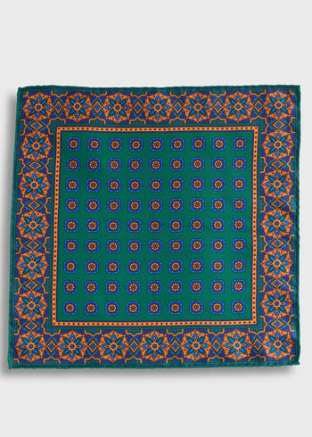 Paul Stuart Medallion Print Pocket Square