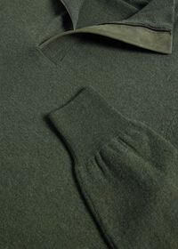 Paul Stuart Cashmere Quarter Zip with Suede Trim, thumbnail 2