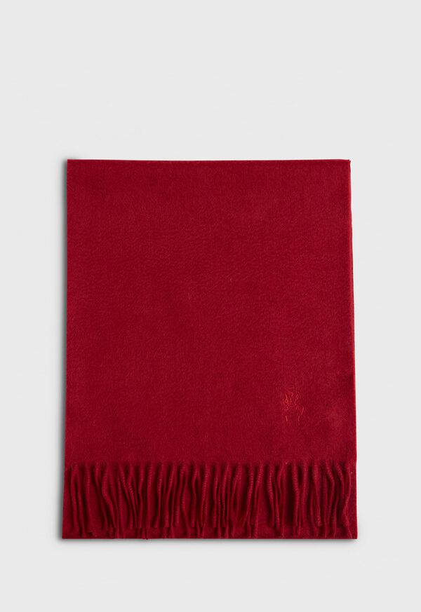 Paul Stuart Cashmere Solid Color Scarf with Embroidered Logo, image 31