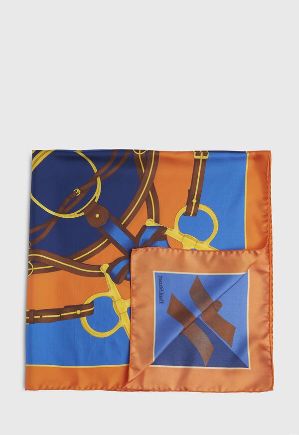 Paul Stuart Orange Silk Printed Belts And Ribbon Scarf, image 1