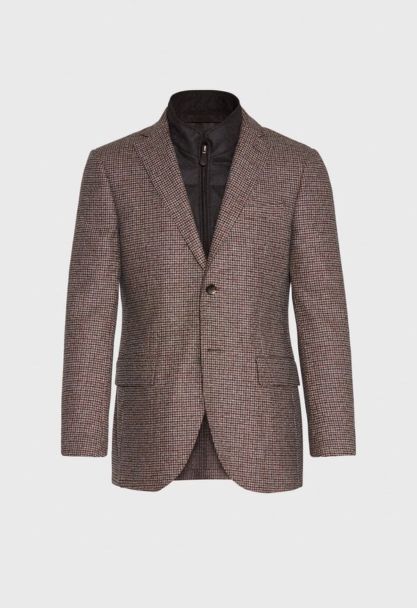 Paul Stuart Brown Plaid Jacket with Zip-Out Vest, image 1