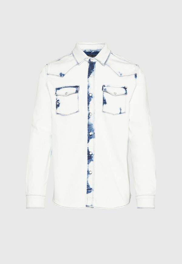 Paul Stuart Overdyed White Western Denim Shirt, image 1