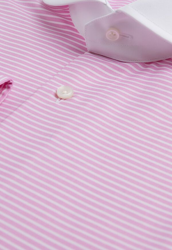 Paul Stuart Pink And White Stripe Round Collar Shirt, image 2