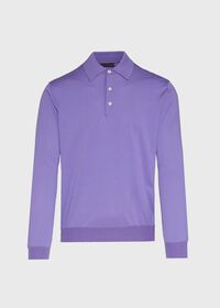 Paul Stuart Long Sleeve Cotton Polo Shirt, thumbnail 3