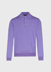 Paul Stuart Long Sleeve Cotton Polo Shirt, thumbnail 1