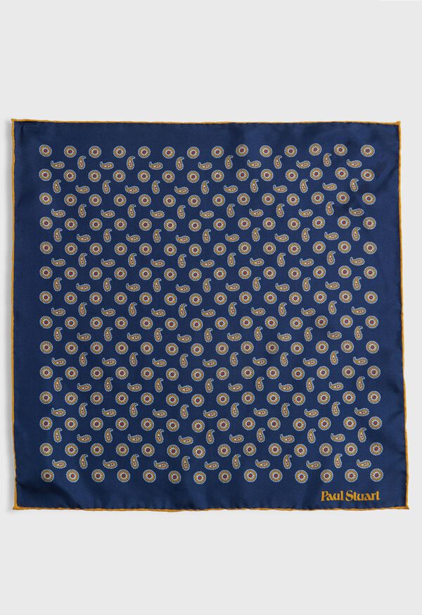 Paul Stuart Printed Silk Tossed Medallion Pocket Square, image 2