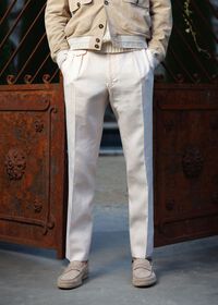 Paul Stuart Linen Washed Pleated Front Trouser, thumbnail 2