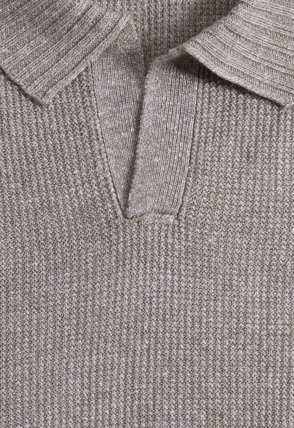 Paul Stuart Linen & Cotton Knit Open Collar Polo, image 2