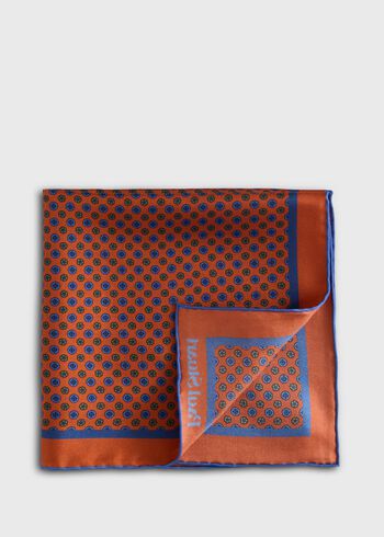 Paul Stuart Micro Medallion Print Pocket Square