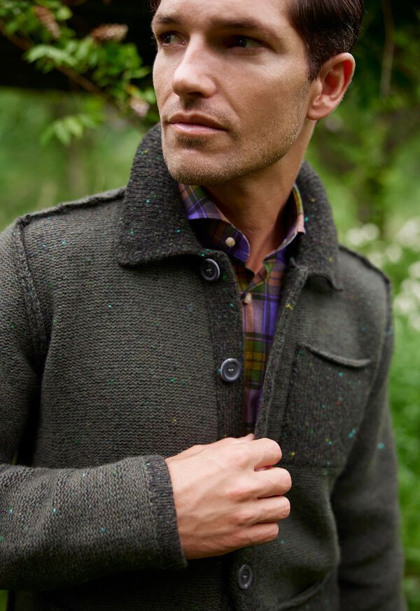Paul Stuart Reversed Tweed Sweater Jacket, image 2