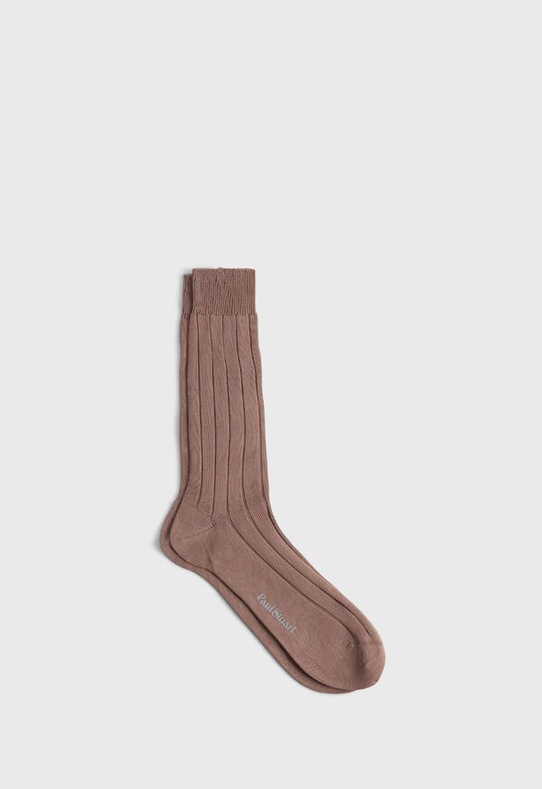 Paul Stuart Mercerized Cotton Ribbed Sock, image 1