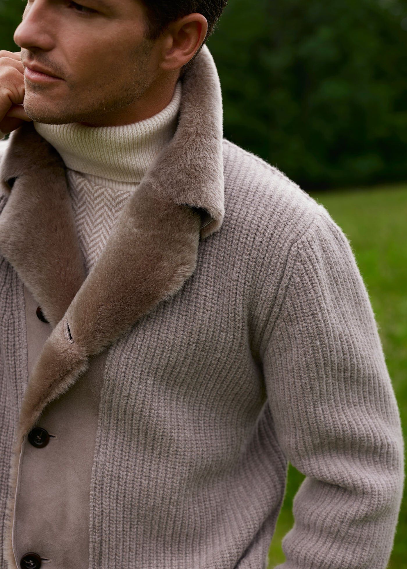 Mens shawl collar cheap sweater with elbow patches