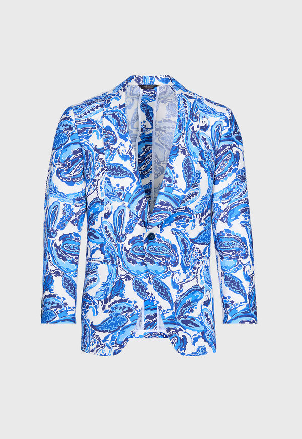Paul Stuart Printed Paisley Linen Dinner Jacket, image 1