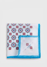 Paul Stuart Linen Large Medallion Pocket Square, thumbnail 1