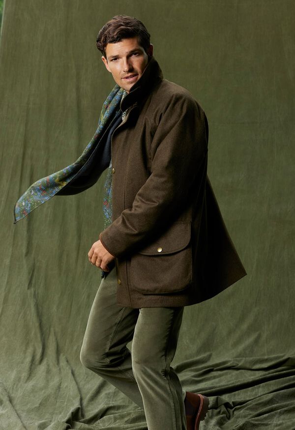 Paul Stuart Wool Loden Field Coat with Contrast Interior, image 7