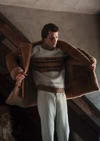 Paul Stuart Suede & Shearling Rancher Coat, thumbnail 3