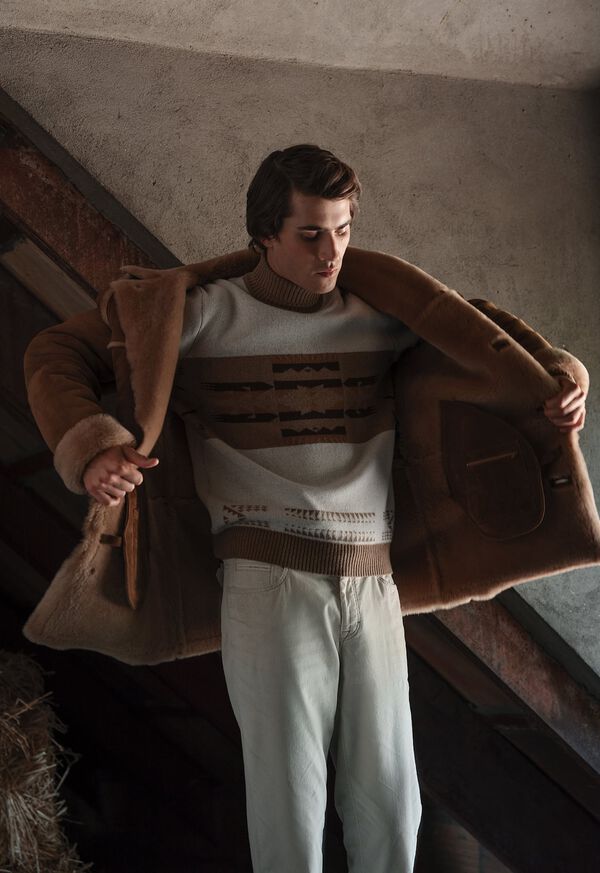 Paul Stuart Suede & Shearling Rancher Coat, image 3