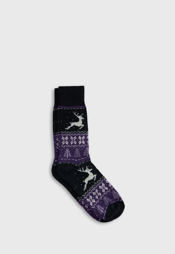 Paul Stuart Reindeer & Pine Tree Sock, image 1