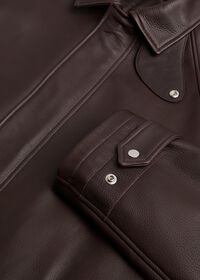 Paul Stuart Leather Zip Up Coat, thumbnail 2
