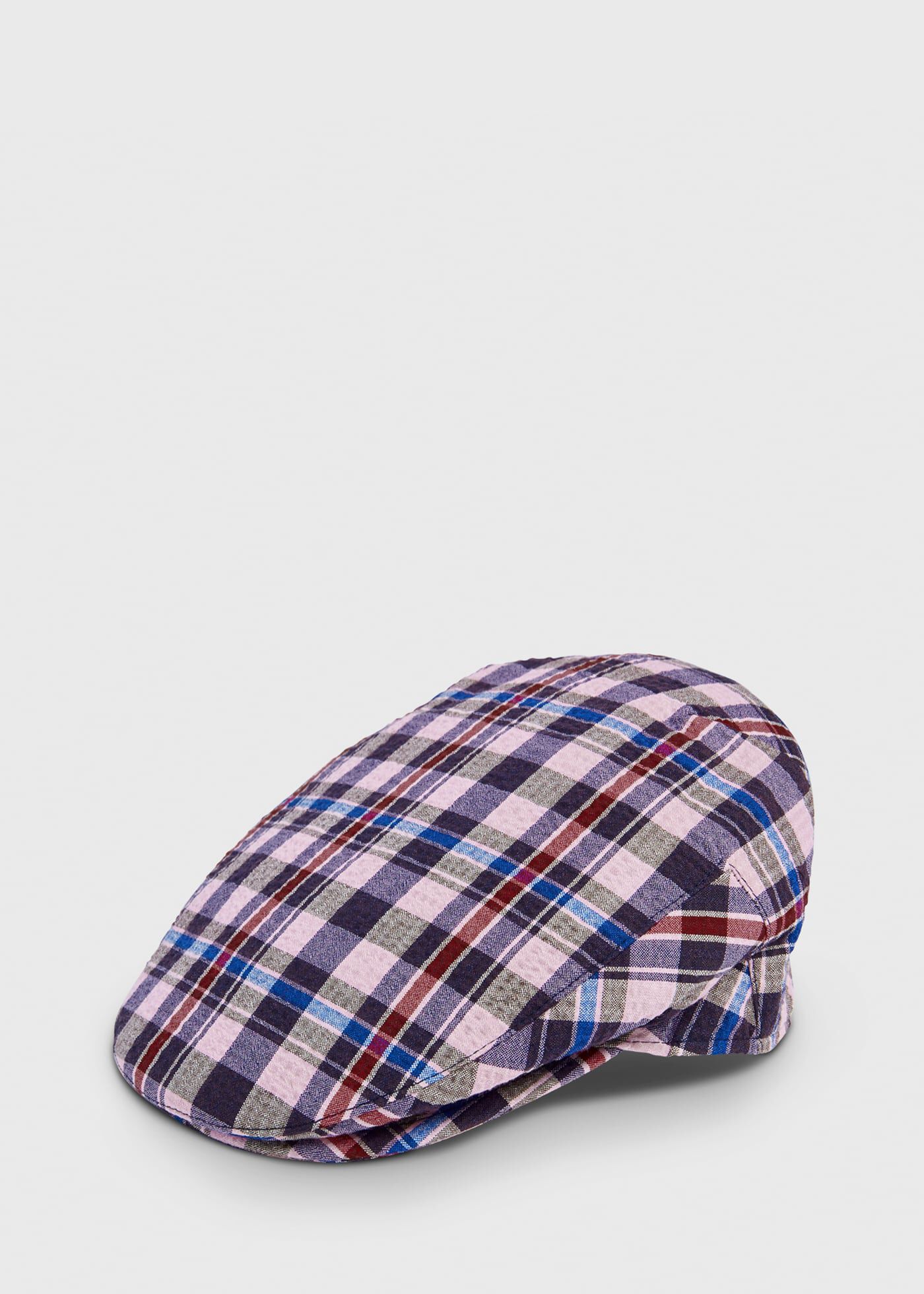 Linen Check Flat Cap