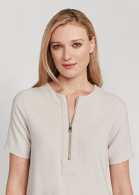 Paul Stuart Zip Front Patch Pocket Blouse, thumbnail 2