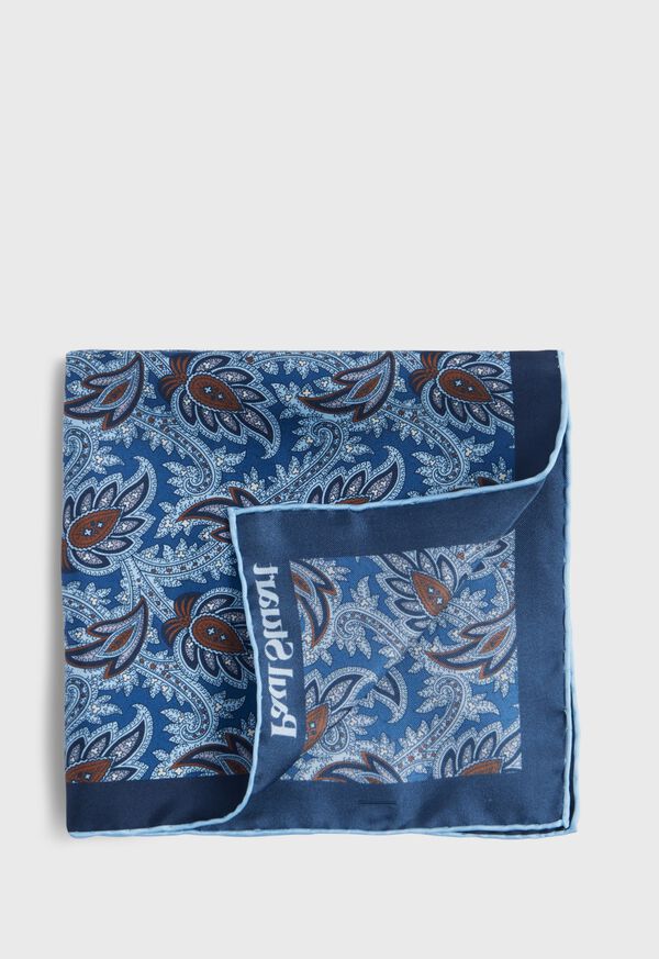 Paul Stuart Printed Silk Paisley Pocket Square