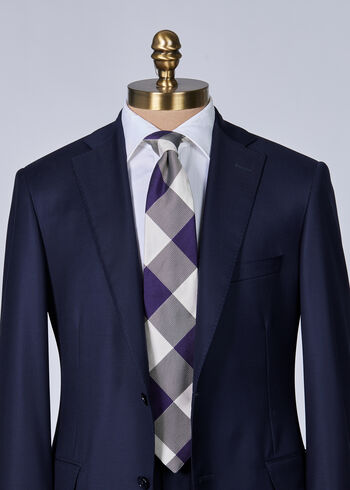 Paul Stuart Woven Silk Oversized Check Tie