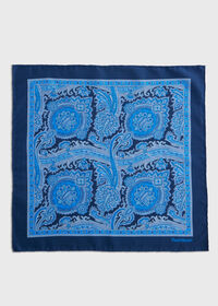 Paul Stuart Printed Habotai Silk Paisley Pocket Square, thumbnail 2