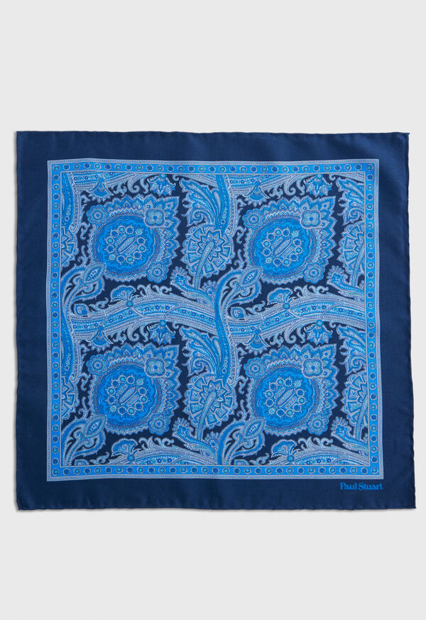 Paul Stuart Printed Habotai Silk Paisley Pocket Square, image 2
