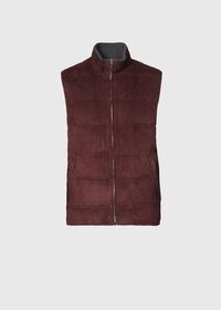 Paul Stuart Suede Down Filled Vest with Cashmere Trim, thumbnail 1