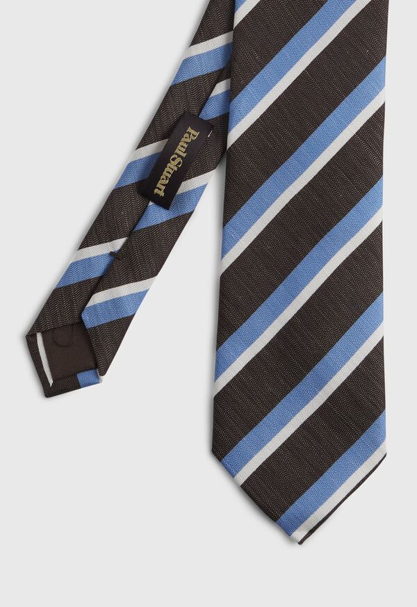 Paul Stuart Silk and Linen Printed Stripe Tie, image 1