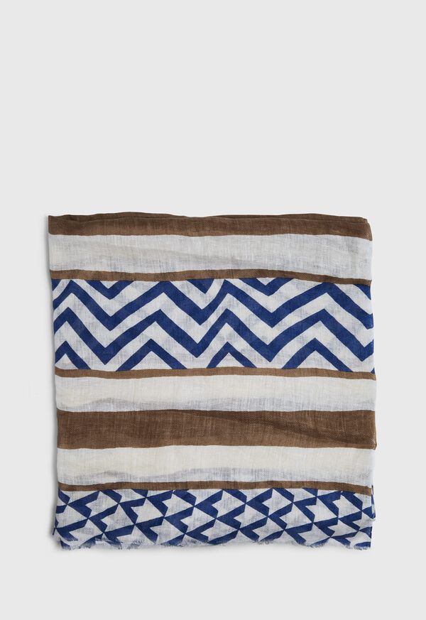 Paul Stuart Linen Printed Scarf, image 2