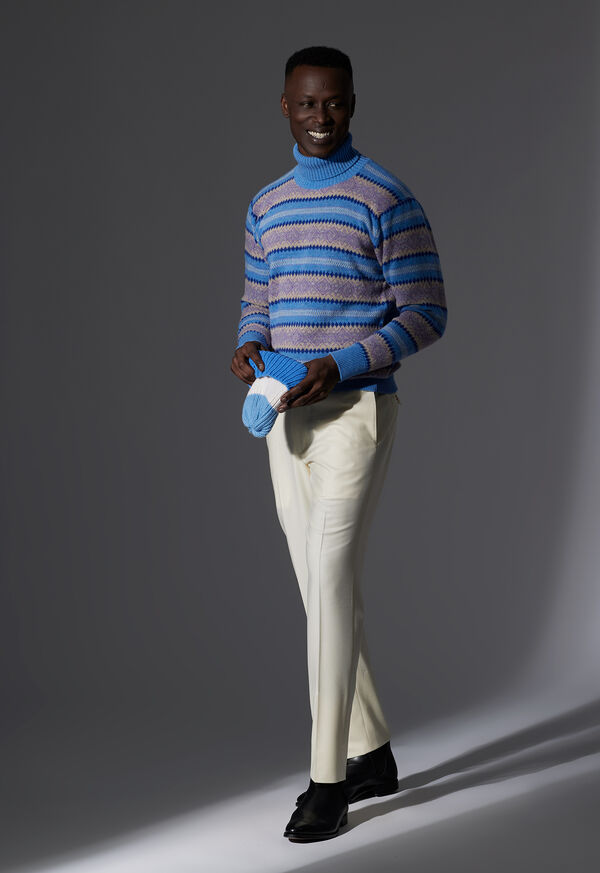 Paul Stuart Blue Fair Isle Sweater Look, image 1