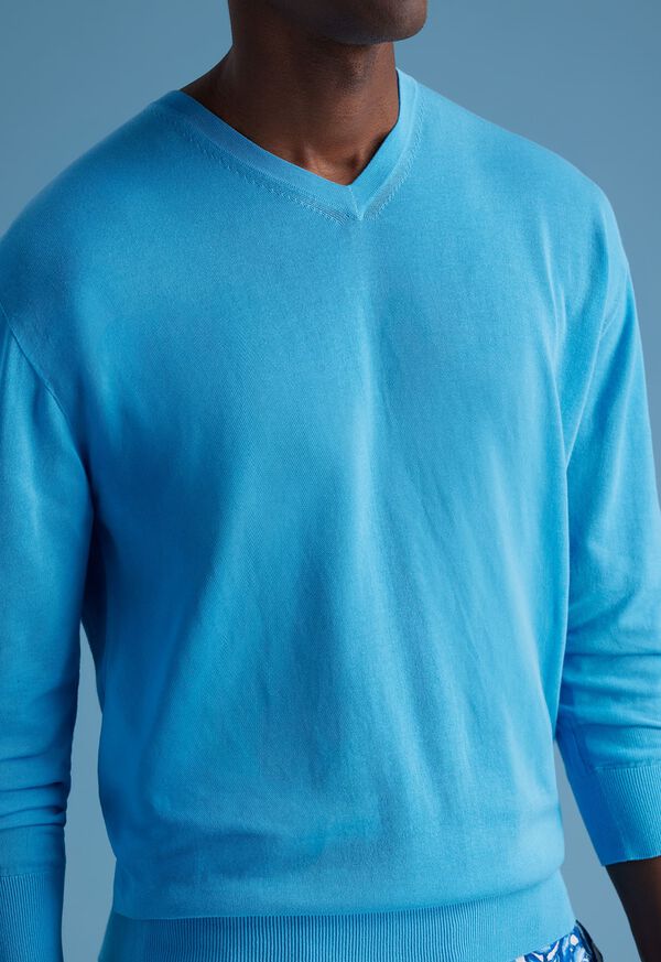 Paul Stuart Fine Gauge Cotton V-Neck Sweater, image 4