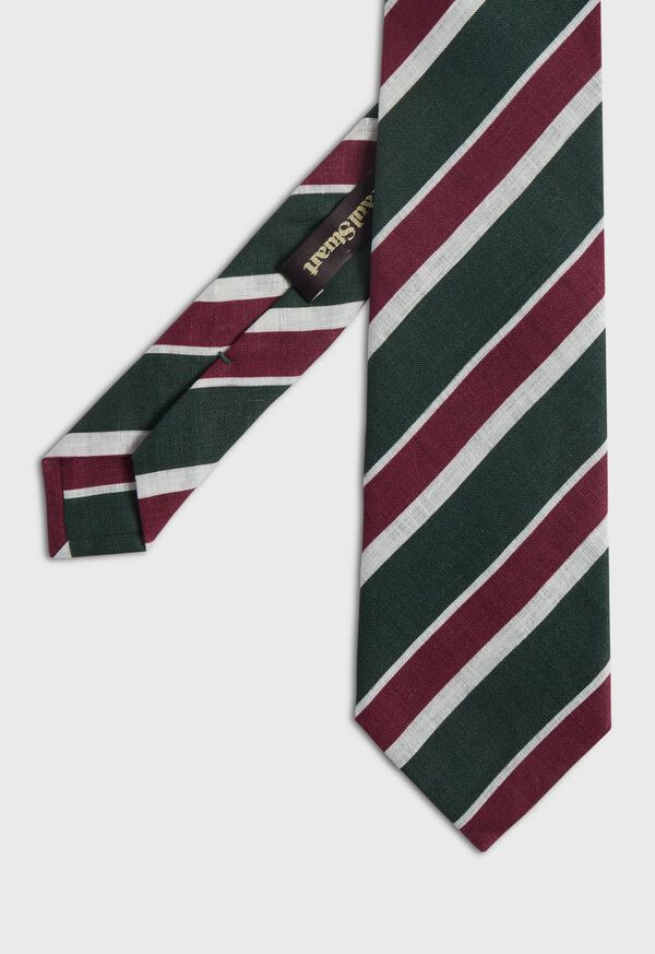 Paul Stuart Printed Linen Three Color Stripe, image 1