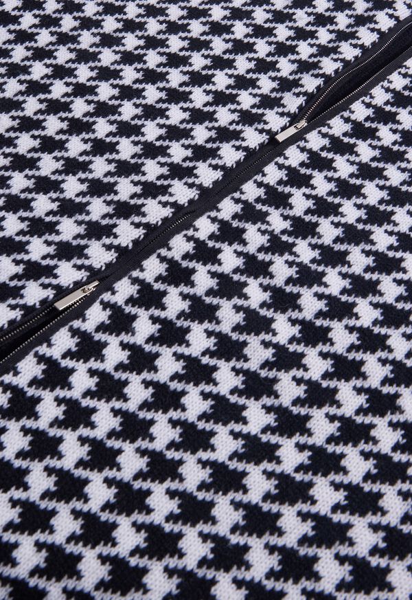 Paul Stuart Cashmere Houndstooth Full Zip Sweater, image 4