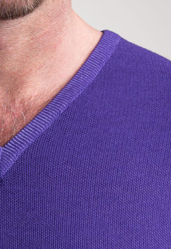 Paul Stuart Washed Rice Stitch V-Neck Sweater, image 2