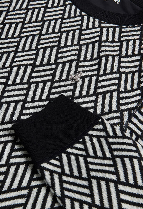 Paul Stuart Parquet Pattern Jacquard Crewneck, image 2
