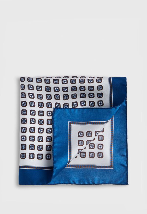 Paul Stuart Silk Small Medallion Pocket Square, image 1